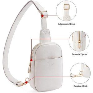 NEW Small Sling Bag Vegan Leather - White 1